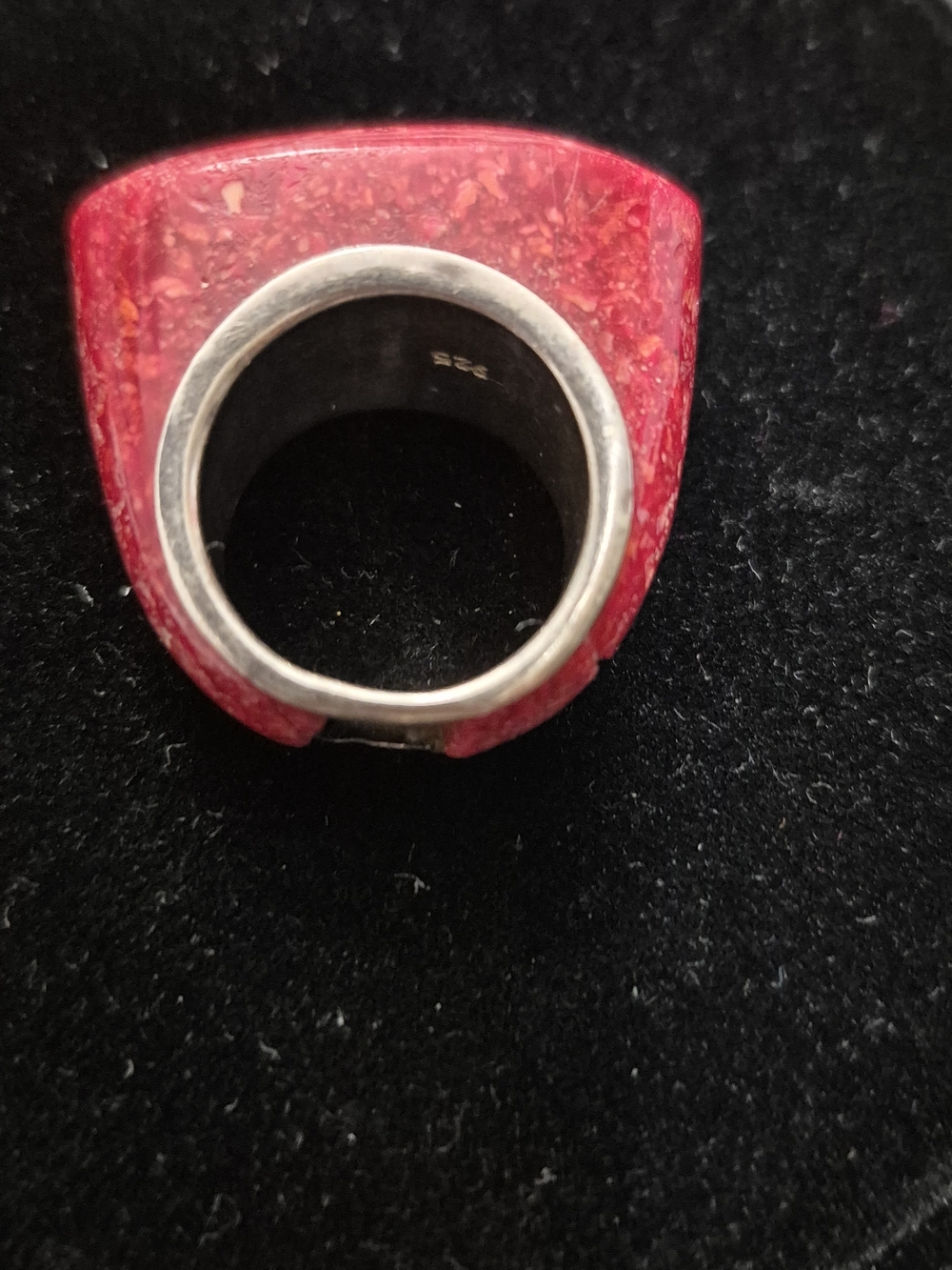 Vtg. Bold Red Coral Ring